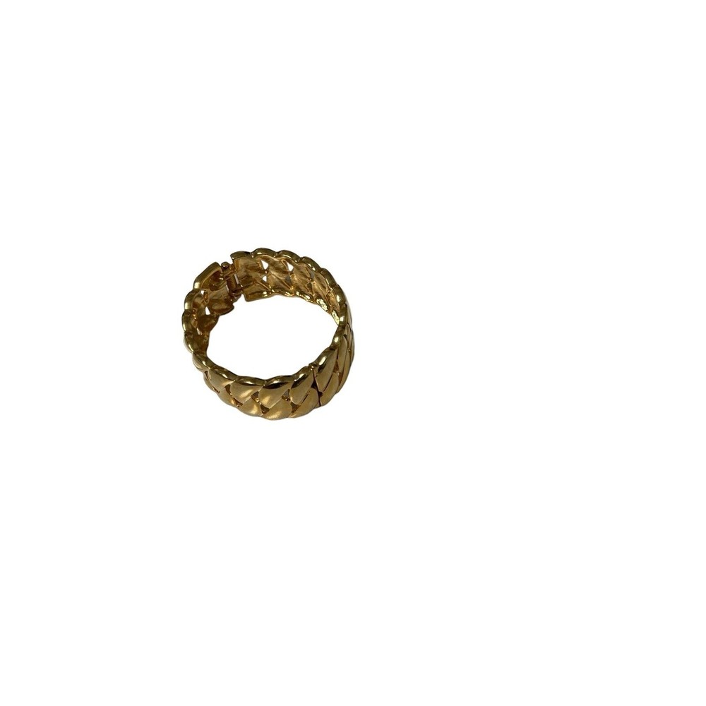 Etienne Aigner Gold Hinged Large Cuff Bracelet Size NWT - Picture 4 of 6